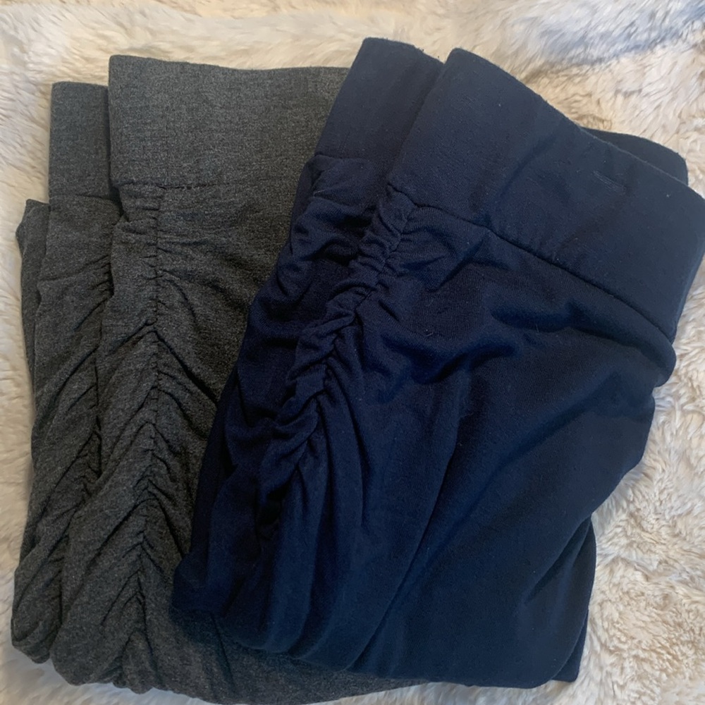 💙🩶 Skirt Bundle of Banana Republic ruched skirts charcoal gray & navy Small